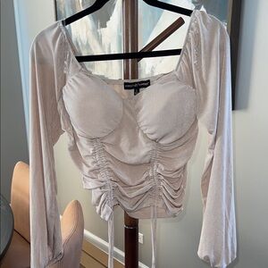 Almost Famous Cream Ruched Blouse